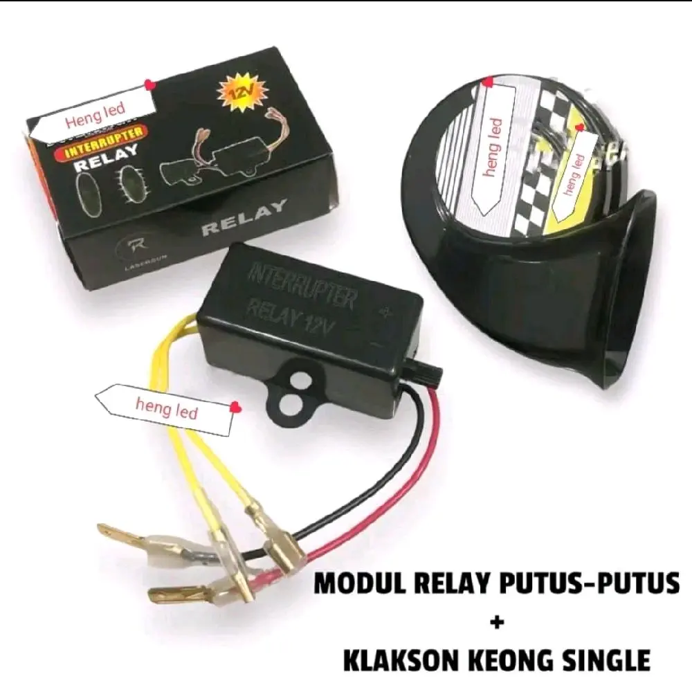 PAKET COD Modul Relay putus -putus + klakson standar dan klakson keong single Universal semua motor dan mobil bisa pakai Motorcycle