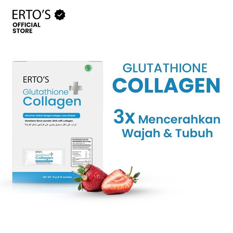 Erto's Glutathione Collagen Drink / Minuman Kolagen / Kolagen Ikan / Kolagen Alami / Glowing / Brightening / Untuk Semua Jenis Kulit / Collagen Drink / Minuman Collagen Rasa Strawberry / Whitening Booster Fish 4