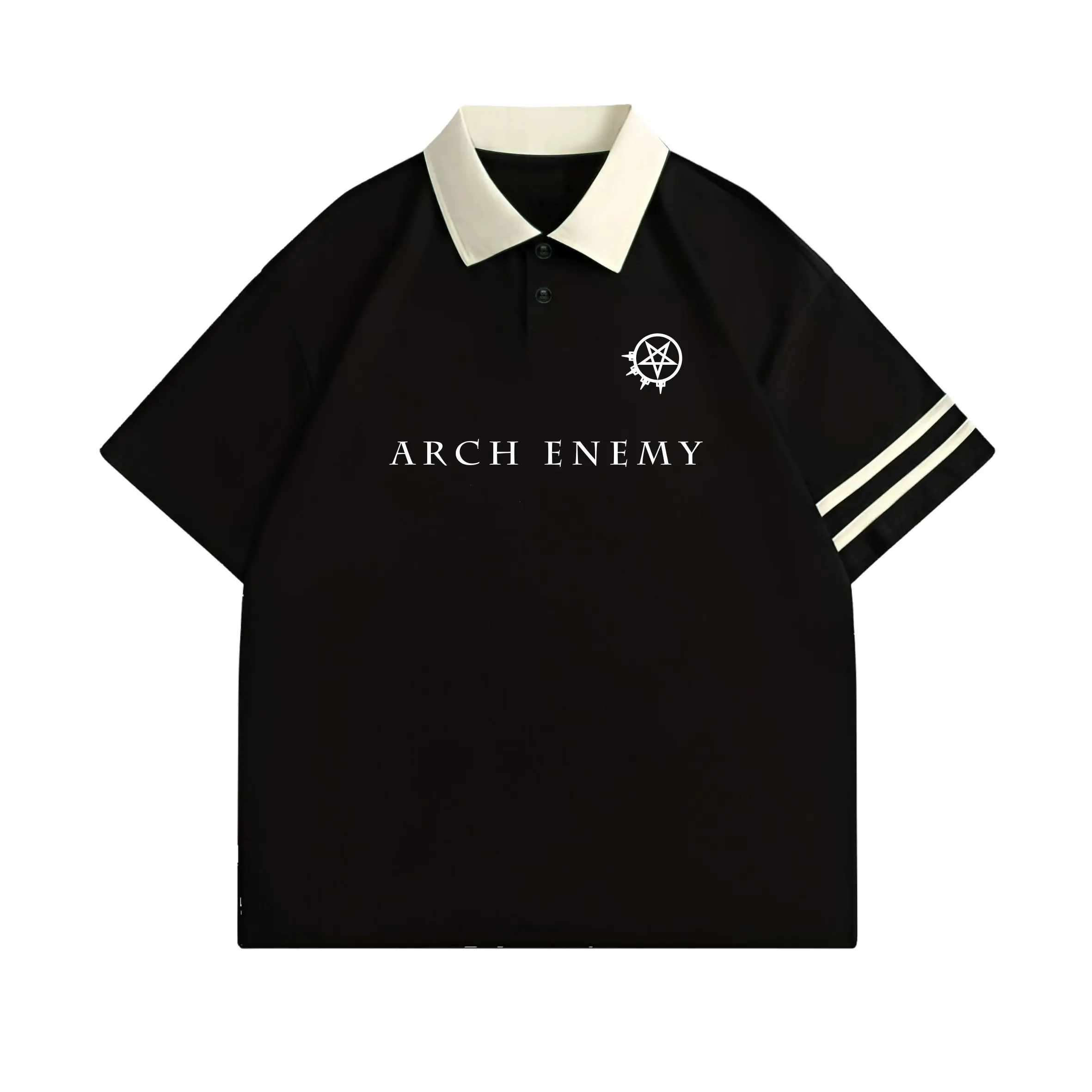 Kaos Polo Pria Wanita rugby shirt Kerah Katun Hitam Crem Polo shirt Kaos Kerah Berkualitas kaos  vintage Cream Gold Kombinasi Tangan Pendek Kain Panjang Santai Formal Sablon Short Dark Basic T-Shirt Unisex Oversize