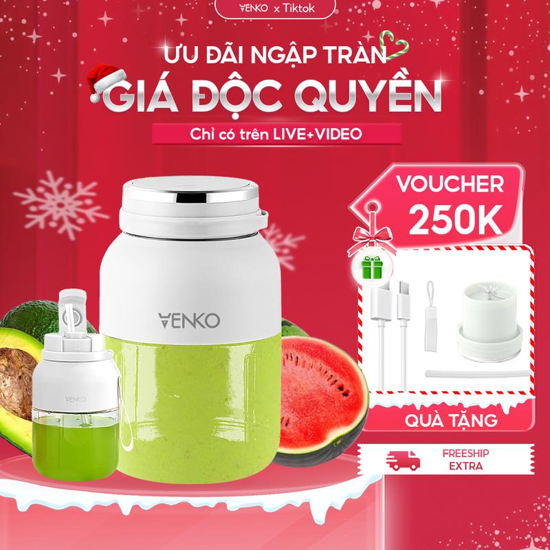   MUA 1 TẶNG 4  Máy xay sinh tố Venko VK-PB1300 Dung tích 1300ml Lưỡi xay 10 cánh Máy xay sinh tố cầm tay tích điện đa năng 