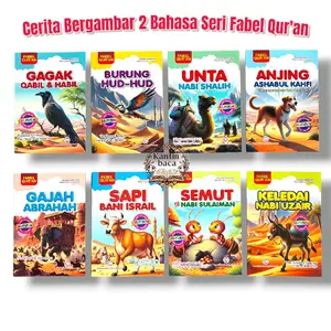 1 Paket Cerita Anak Fabel Al Quran Bergambar Dua Bahasa Isi 8 Buku SJ Untuk Anak Books