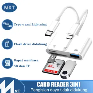 MXT 3 in 1 Lightning/Type c OTG Usb 3.0 Adapter SD/TF/USB Card Reader  for Iphone/Android