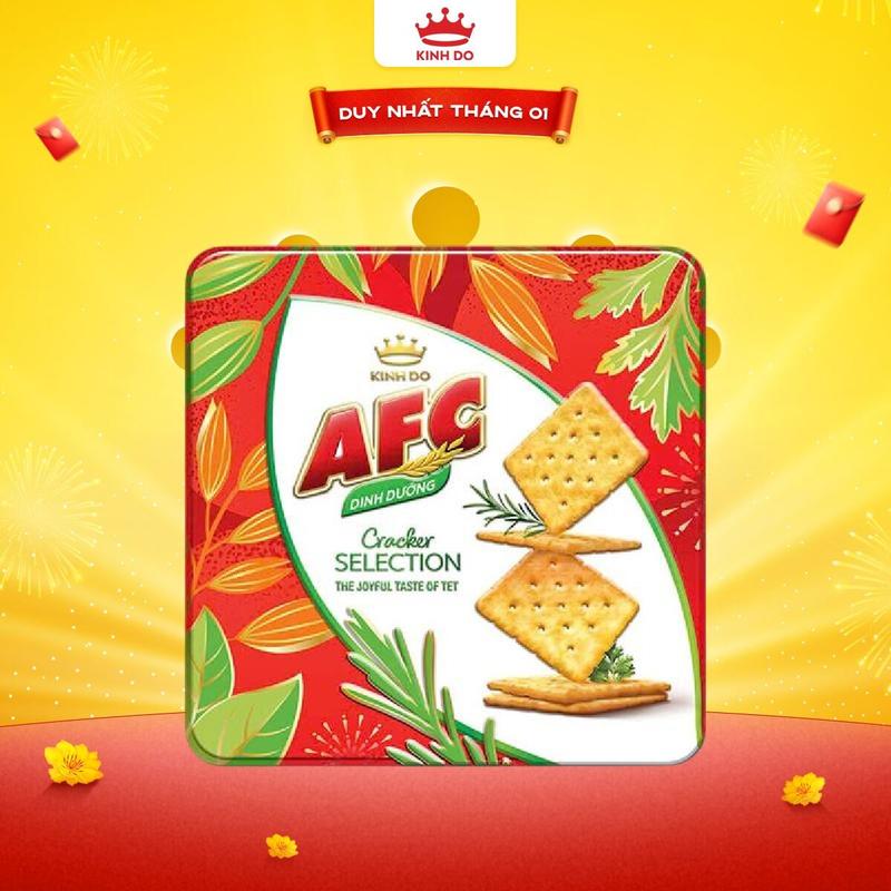 CÓ TÚI GIẤY Hộp Thiếc Bánh Quy Dinh Dưỡng AFC Tết 2026 Thập Cẩm 387.9g