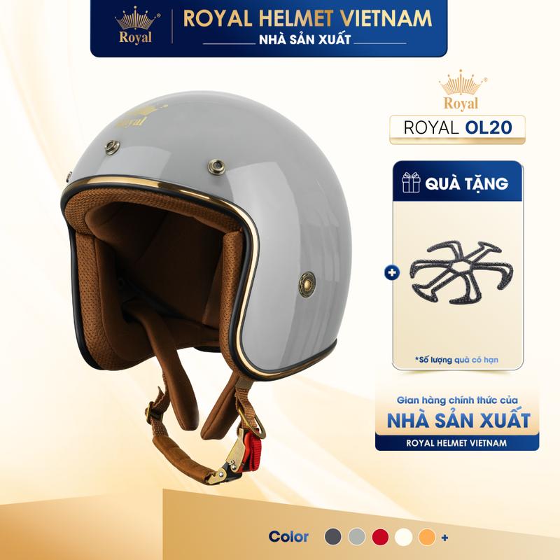 [ĐỘC QUYỀN] Mũ Bảo Hiểm 3/4 Royal OL20 Không Kính nón Chính Hãng Cho Nam Nữ Bán Chạy Tặng Kèm Tai Mèo | Trực tiếp từ NSX