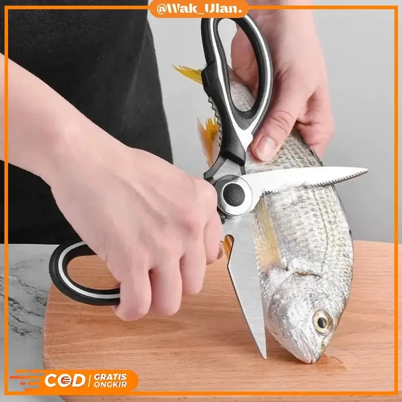 GUNTING DAPUR Serbaguna Multifungsi TAJAM PEMOTONG TULANG SAYUR DAGING IKAN BUAH KITCHEN SCISSORS PEMBUKA BOTOL 2