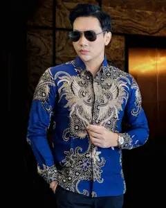 KEMEJA BATIK PRIA Baju Kantor Keren Motif Printing Pekalongan Formal Nyaman Panjang Hitam Ungu Coklat Lembut Cowok