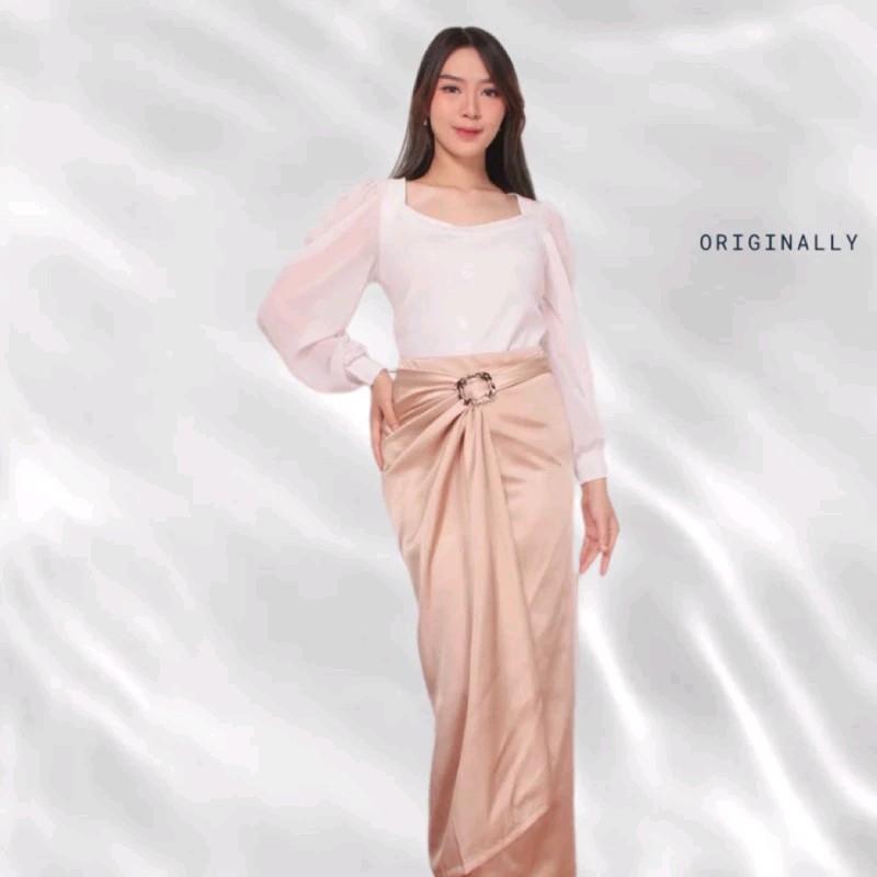 Rok Polos Satin Velvet Premium Warna Rosegold Wardah Lilac Sagegreen dan Lainnya - Serut, Wanita Batik Lilit Panjang Ring Bawahan Silver Silk Nyaman 7