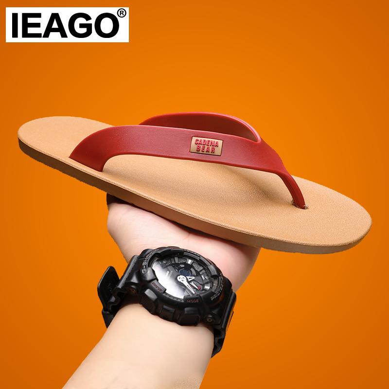 IEAGO Original Men At Home Outdoor Beach Flip Flops Casual Flat Bottom EVA  Slippers Soft Sole Sliders 0