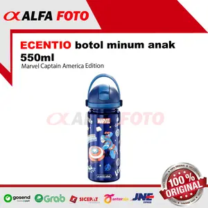 Ecentio botol minum anak laki laki 550ml Disney Marvel Captain America Botol Minum Sekolah BPA FREE Food Grade