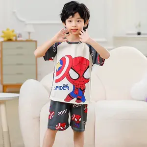 SETELAN BAJU ANAK LAKI LAKI UNISEX LENGAN PENDEK MOTIF SPIDER DINO USIA 2-13 THN