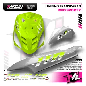 MARLIN Striping Transparan Mio Sporty & Mio Smile Motip Angka Vietnam Bahan Bening Premium Quality Code 0D Tinta UV Awet 1-3 Tahun