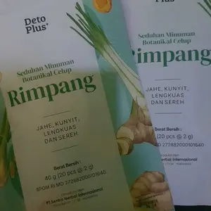 [BPOM] Teh Rimpang Detoplus - Teh Kunyit Jahe Lengkuas Sereh Halal MUI & Sertifikasi BPOM - Teh Celup Minuman Rempah alami - Original Herbal Tea.