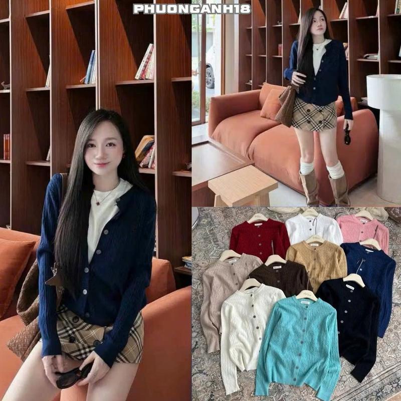 [NEW 2026] Áo khoác len Cardigan có họa tiết thêu nổi chất len mềm hàng QC A250