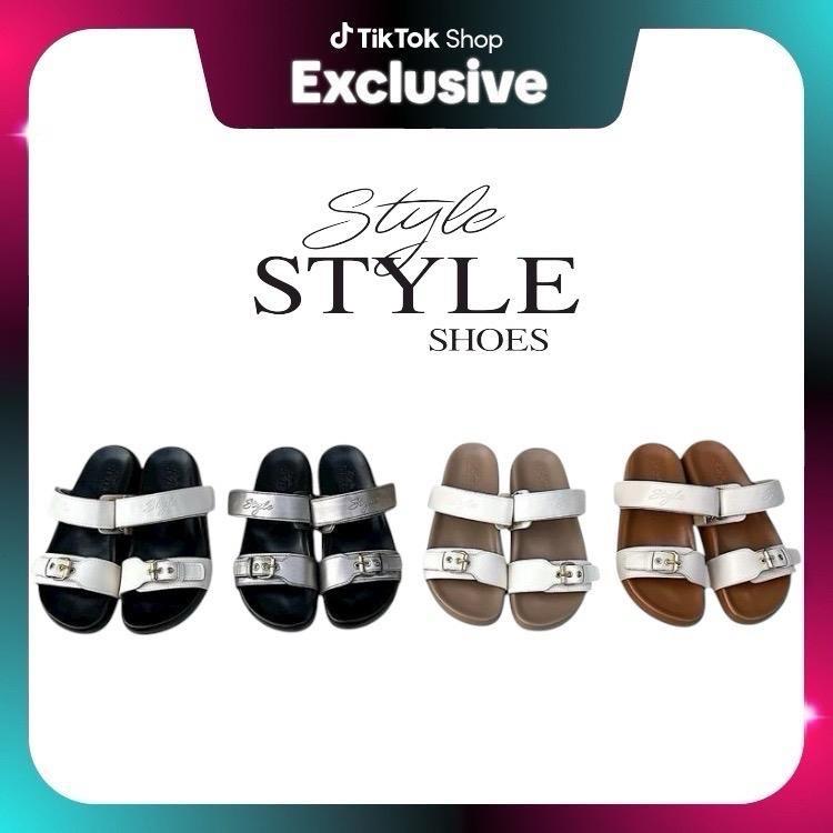 Style shoes รุ่น Tori 02 รองเท้าแตะทรงไบเก้น สายเข็มขัดไปรับได้  ไซด์36-44 *แนะนำเพิ่ม 1 ไซด์*