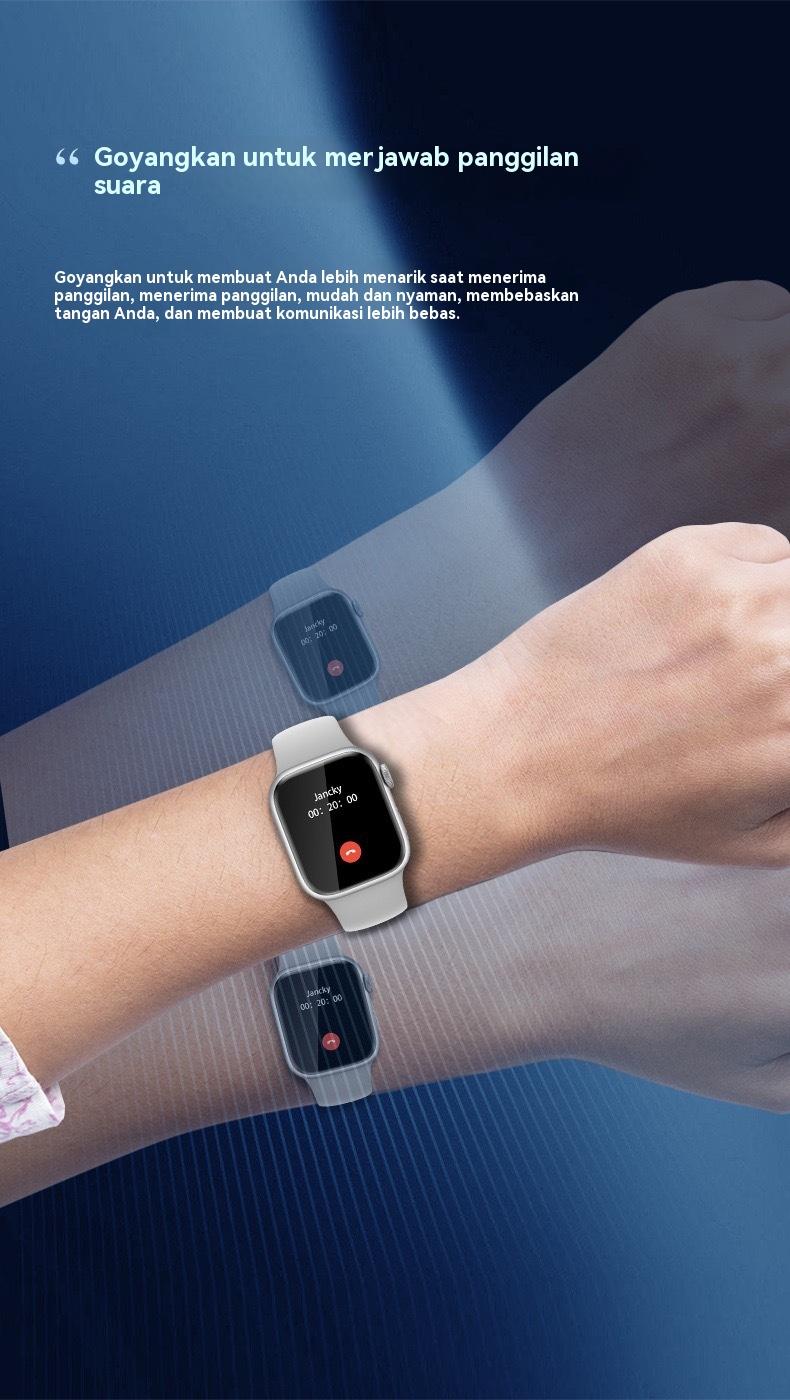【Panggilan Bluetooth】Jam Tangan Pintar S12 - Dukung Panggilan Bluetooth, Tanpa Keluarkan HP, Layar HD, Multi Mode Olahraga: Lari/Bersepeda/Bola/Mendaki/Yoga, Monitor Detak Jantung, Tren