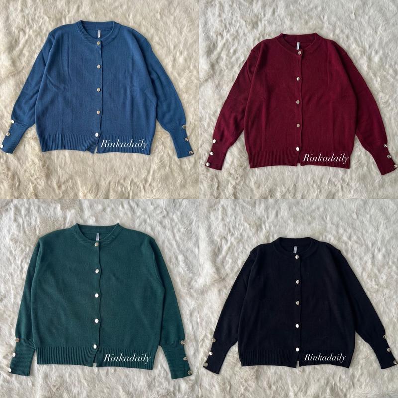 Tarla Cardigan Basic Kancing Gold Tebal Premium 4