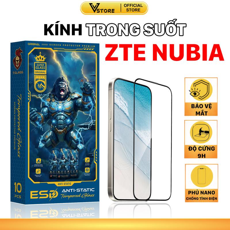 Kính cường lực cho ZTE nubia neo 2 neo 3 music v50 v60 v70 Blade a35 a51 a52 a54 a55 a72 a73 a75 design kingkong phủ nano cao cấp chống ánh sáng xanh | miếng dán bảo vệ màn hình Vstore Phụ Kiện