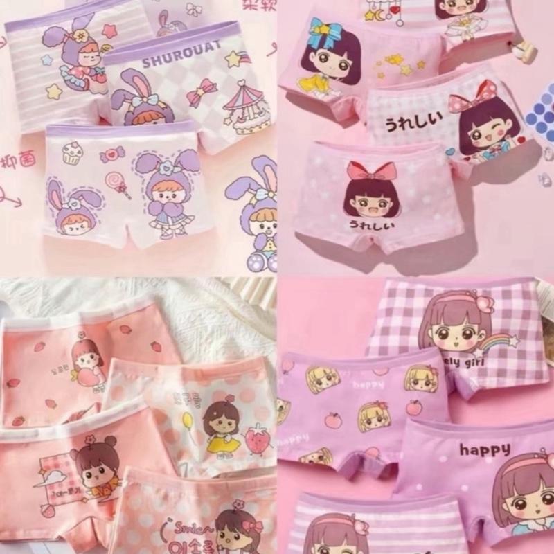 Sét 10 quần chíp đùi 2 lớp mix hình cho bé gái, coton mềm hình ngộ nghĩnh [9-30kg] 2