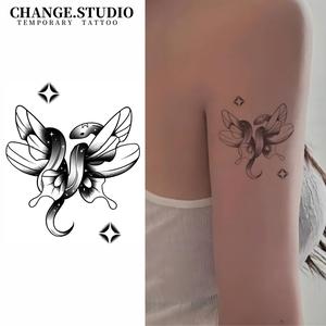 Hình Xăm Tạm Thời, Thiết Kế Hình Xăm Rắn Và Bướm, Kéo Dài Trong 15 Ngày, Không Thấm Nước, Không Lo Sợ Ma Sát