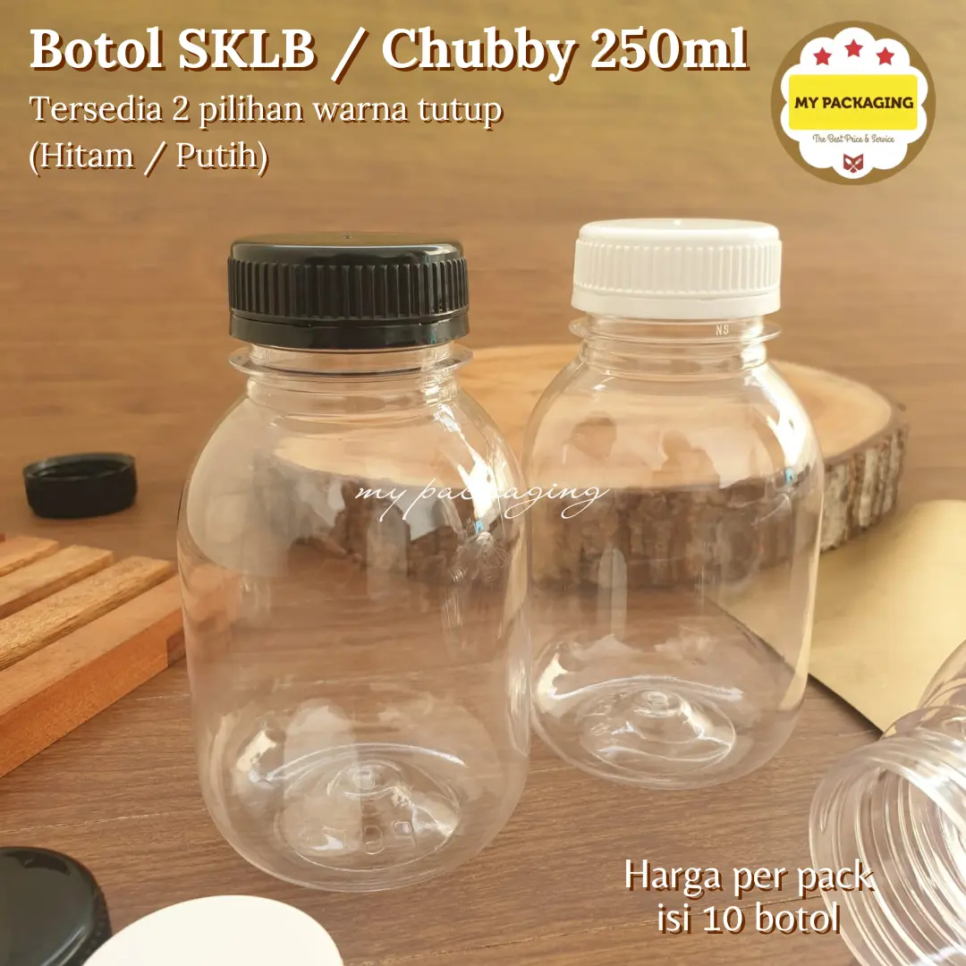 10 pcs Botol Gemuk Pendek Cubby Gemoy 250ml - Harga per pack isi 10 Botol