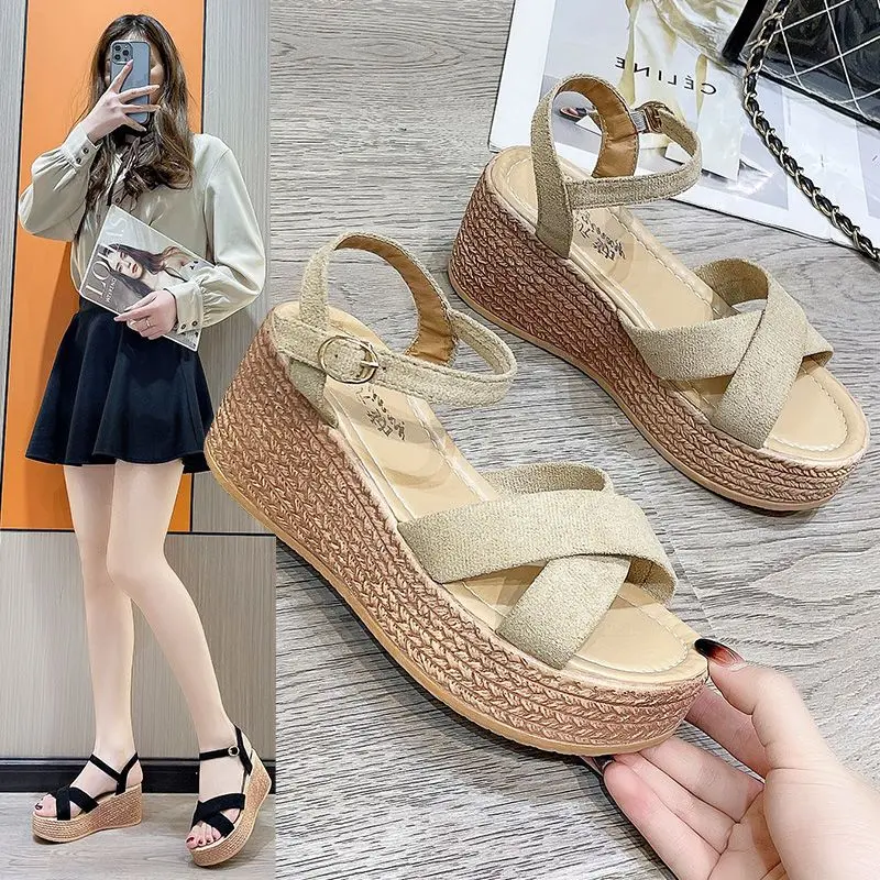 High Heel Sandals Women's Platform Beach Wedge Heels