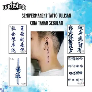 Tato Temporer Semi Permanen Tulisan Cina Tahan Lama Temporary Tatto