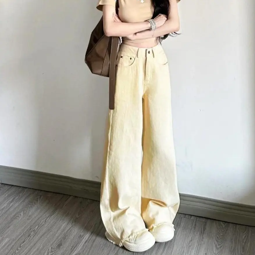 lybh_store American Retro Celana Jeans Panjang Wanita Highwaist Jeans Import  Street Style Denim Pants Muda