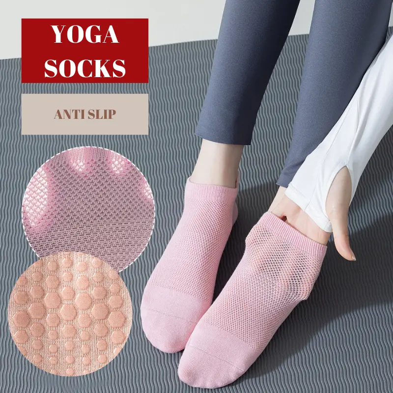 Kaos Kaki Yoga Pendek Anti Slip Yoga Socks Anti Licin Pilates PoundFit Kaus Kaki Olahraga Wanita semata kaki murah BS003 4