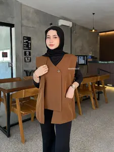 Hanni Vest Outer Rompi Wanita - Atasan Luaran Oversized - Atasan Oversized Korean Style - Rompi Sleeveless Top