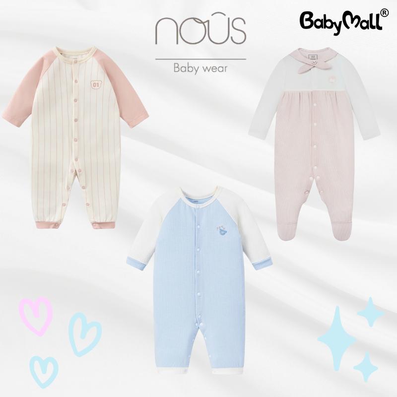 Nous -76 03M-912M Bộ body cho bé sơ sinh chất vải petit modal cotton NU076