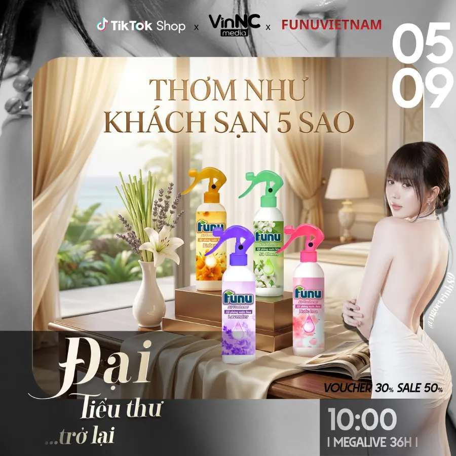 Xịt Phòng Tinh Dầu Funu 400ml Nước Hoa Hương Thơm Thiên Nhiên Hỗ Trợ Xua Đuổi Muỗi Côn Trùng Khử Mùi Làm Thơm Phòng Hiệu Quả