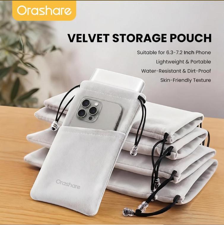 Túi đựng điện thoại Orashare OB07 Plus, kích thước phù hợp cho điện thoại 6,3 và 7,2 inch, có hai ngăn chứa điện thoại và pin dự phòng, chống nước và bụi