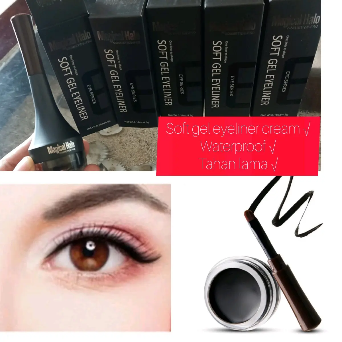 original magical halo eyeliner cream multifunction Tahan Lama waterproof Eye