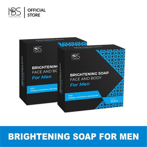 glutathione ibs Ibs Sabun Pemutih Wajah Pria Brightening Soap 2pc Hitam Mencerahkan Kulit  Kusam Dengan Glutathione Collagen