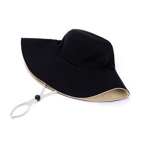 FS Topi Matahari Pelindung UV Outdoor Wide Brim Hat Wanita Lelaki Lipat Tali Leher Travel Pantai Hiking Fishing Double Sided Warna