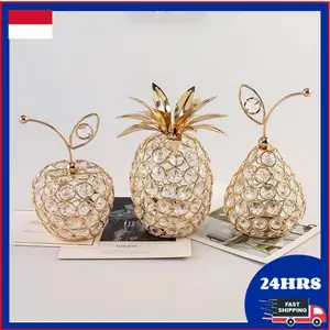 Crystal Nanas Pear Apple Pajangan Mewah Swarlovsky Pir / Nanas / Apel Ornamen Kristal Buah / Dekorasi Ruang Tamu Kristal