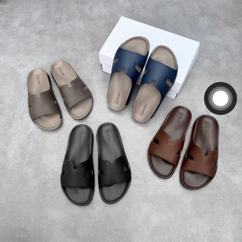 Khâu Miễn Phí , Dép da đúc - Dép nam siêu bền, đế đúc cao su bền bỉ - nhẹ và ôm chân Nam DéP Đế Bằng Shoes