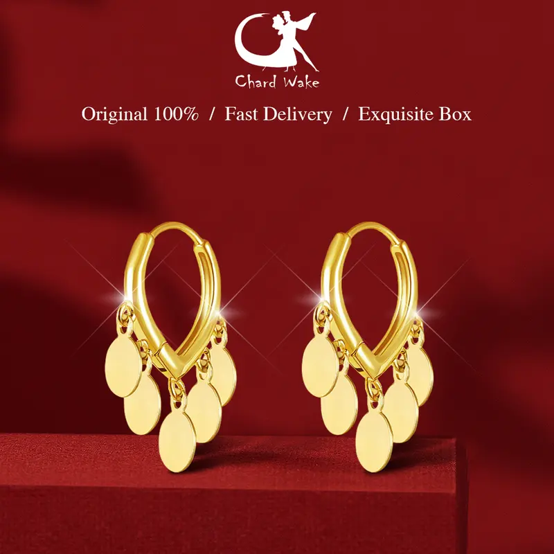 【003Harga telah dibanting, segera di CO】Chard Wake Anting Wanita Titanium Korea Elegan Antingan Anti Pudar Original Earrings  CWE007 0