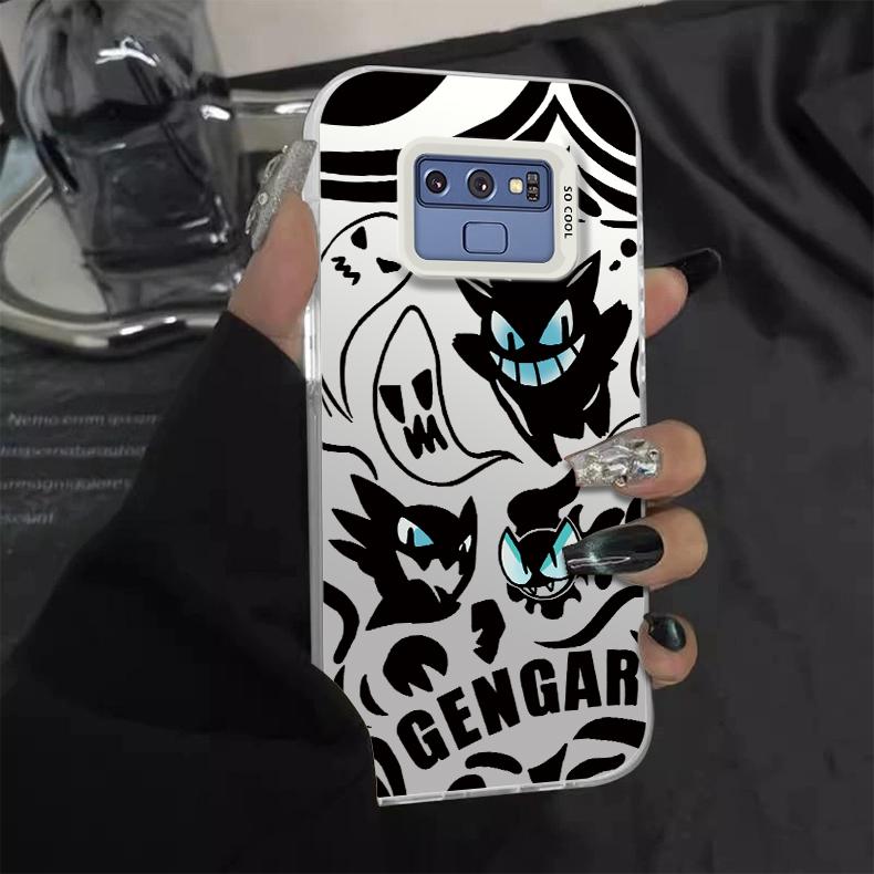 Casing hp  GalaxyNOTE9 Shell perak berwarna case Pok é mon gengar Hantu Hitam Corak kartun penjualan panas Kasus telepon pria