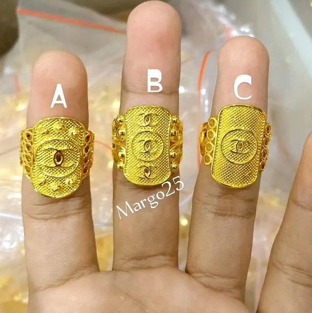 Cincin wanita Motif TERBARU Lapis Emas AWET DIPAKAI HARI 0