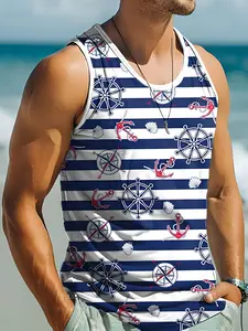 Baju-T Lengan Pendek Lelaki Corak Plaid, Cetakan 3D, Baju Leher Bulat untuk Percutian, Pakaian Festival Hawaii Kasual Warna Biru untuk Musim Panas kzjcngzboh