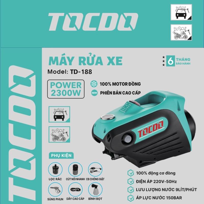 Máy rửa xe tocdo 100% dây đồng cb chống giật- chống cháy đầy đủ phụ kiện bảo hành 12 tháng Xe mayruaxe sieu manh máy rửa xe cầm tay