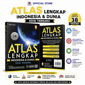 Atlas Lengkap Indonesia & Dunia Edisi Terbaru - Superlengkap 38 Provinsi - Ukuran Besar / CMedia