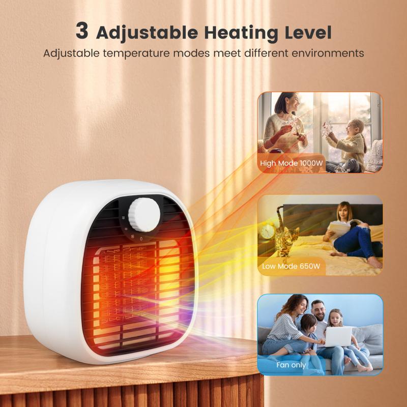 Product Introduction of Fan Heater,Electric Fan Heater,Mini Fan Heater,1000Watt Three Level Adjustment Power Outage Dispose Desktop Portable 43