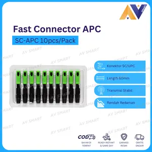 1 Pack (10 Pcs) Fiber Optic Fastconnector SC APC Fast Connector Konektor FO Model Buaya / Biasa