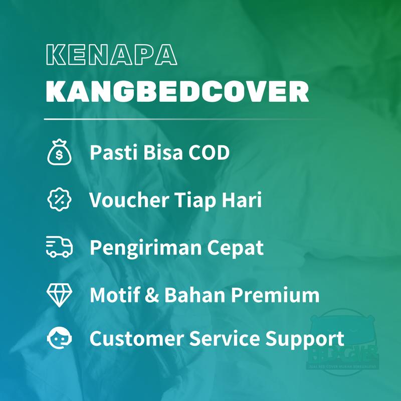 KANG BEDCOVER - Satu Set Bedcover & Sprei Aesthetic Katun Microtex Disperse Premium - KING SIZE - TERMASUK SARUNG BANTAL GULING - Martin 4