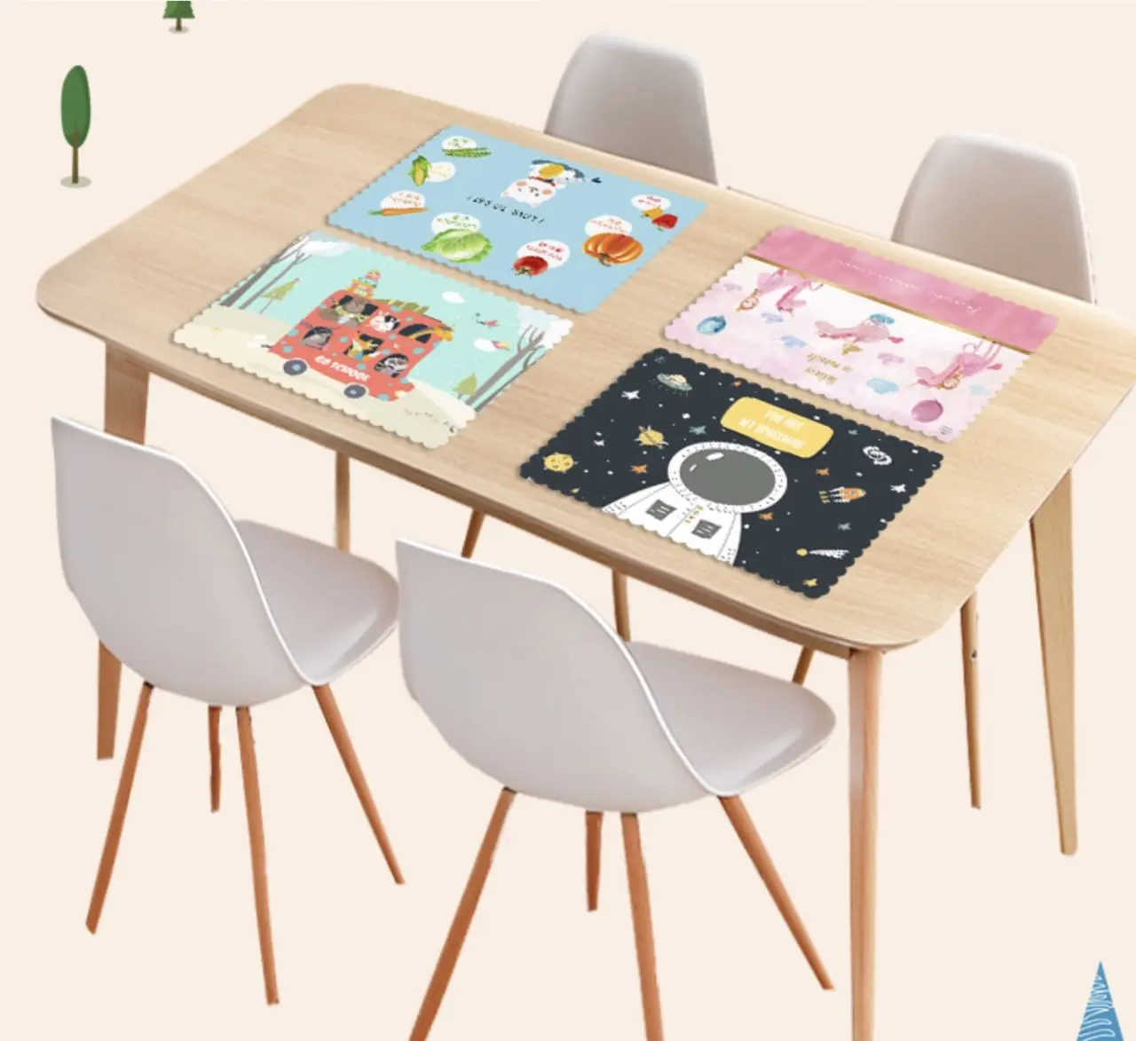 Alas meja makan anak sekolah model baru
