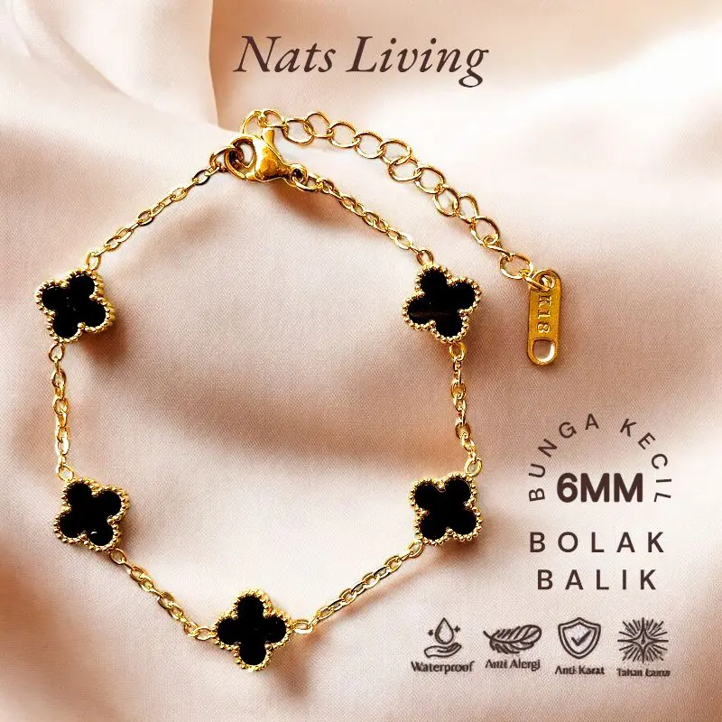 Nats Living: Gelang Tangan Clover Mini Titanium Dua Sisi 1