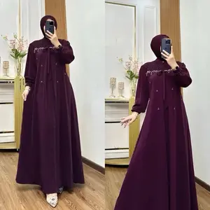 RANIA DRESS  GAMIS CERUTY MIX BURKAT PAYET Mutiara  GAMIS SET MEWAH  Kondangan GAMIS PESTA GAMIS BURKAT LEBARAN BRIDESMAID Muslim Wanita Cantik Kombinasi