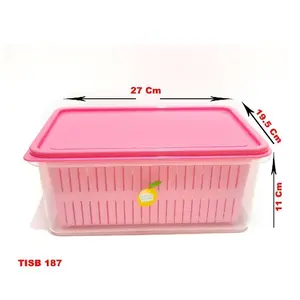 Tempat Saringan Ikan Besar Sealware Dengan Peniris 2In1 Pink Tisk 161